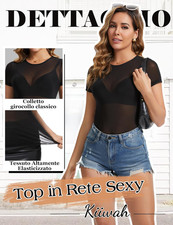 Trendyol Maglietta Semitrasparente con Colletto Bianco Maglia, 46 Donna