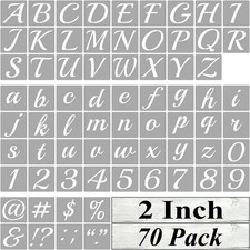 2 Inch Alphabet Letter Stencils for Painting - 70 Pack and 2
