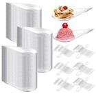50Pcs Tear Drop Tasting Spoons Plates Ice Cream Cup  for Catering Party Supplies