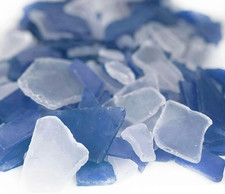 Sea Glass 32 Ounces Cobalt Blue  Clear  Multiple Color Choices Crushed Glass V