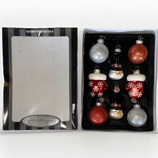 Celebrations by Radko 8pc Hand Crafted Mini Glass Christmas Hanging Ornaments