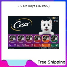 Cesar Classic Loaf In Sauce Wet Dog Food Variety Pack, 3.5 Oz Trays 36 Pack 