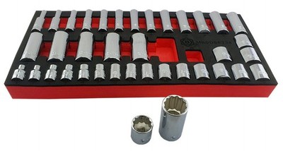 38pc 3/8'' 12pt Socket Set 6-24mm Standard & Deep   Britool Hallmark