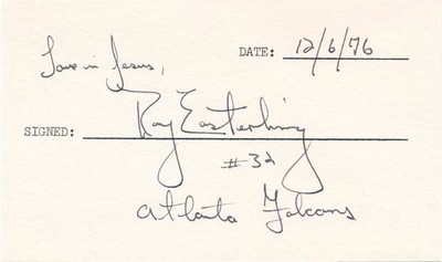Ray EASTERLING / Signature and Inscription Signed