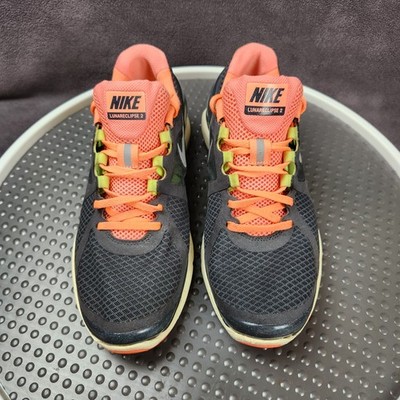 Nike Lunareclipse 2 Shoes Womens Size 9 Black Orange Running Sneakers 487974-008