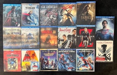 17-Movie Blu-ray 3D Collection   Marvel, Spider-Man, Star Trek, Godzilla & More
