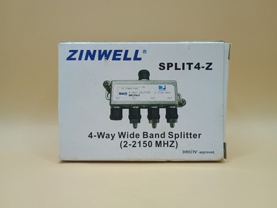 Zinwell 4-Way Wide Band Splitter 2-2150 MHz | Model SPLIT4-Z | DIRECTV SWiM Appr