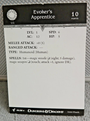 Evoker´s Apprentice #05 NUR Karte Harbinger, DnD Miniatur Wizard 2003