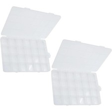 Clear Plastic Jewelry Organizer Storage Box with 24 Grids for Earrings and Small