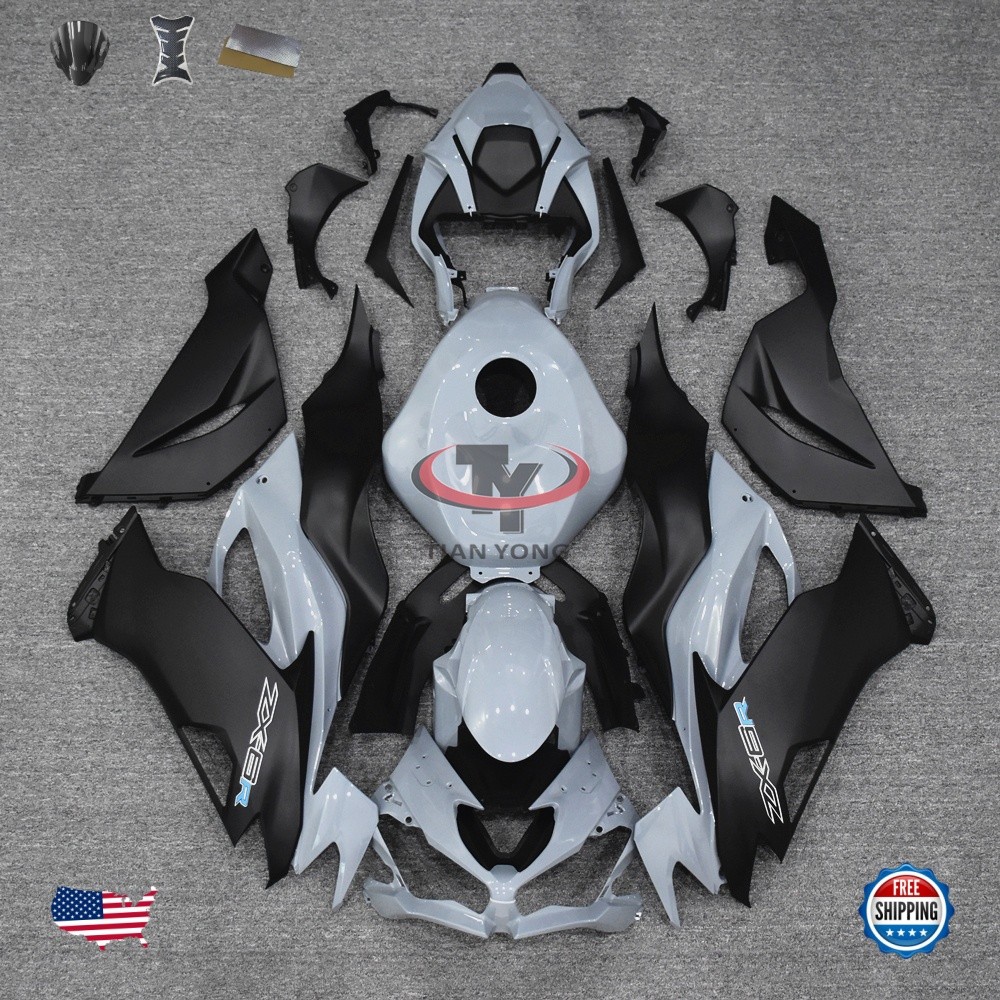 Cement Gray Fairing Kit Body w/ Tank Cover For Kawasaki Ninja ZX6R 636 2019-2023