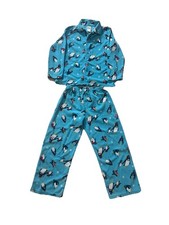 Gymboree Boy Small 5-6 Gymmies Blue Penguin Soft Winter Pajamas