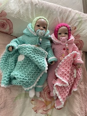 Reborn Babies Zwillinge ca. 52 cm, Stoff/Vinyl, incl. Zubehör - auch einzeln