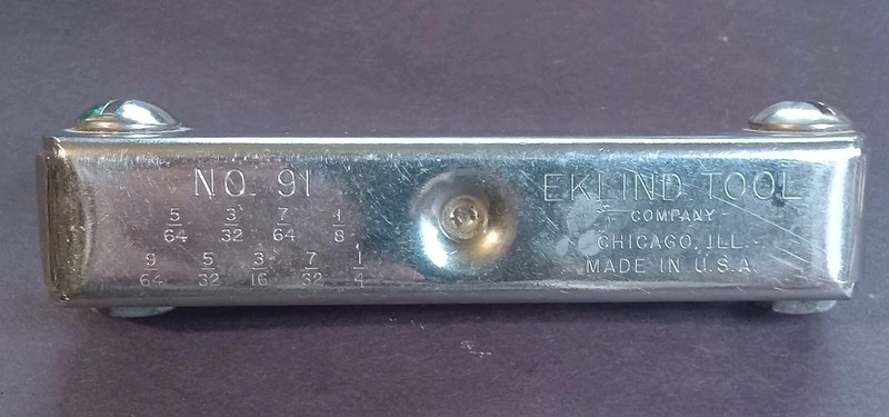 VINTAGE EKLIND #91 SAE FOLDING  HEX KEY SET -made in usa USA