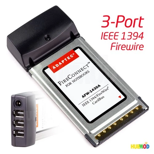 Adaptec FireConnect AFW-1430A 3-Port FireWire IEEE 1394 CardBus Notebooks Laptop