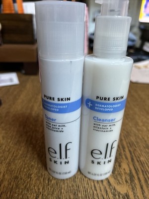 Elf Pure Skin Oat Milk & Aloe Toner & Cleanser 5.07 OZ & 6.09 OZ