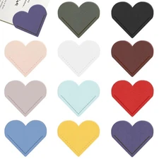 22 Pack Leather Heart Corner Bookmarks for Book Lovers Teachers Students