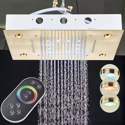 #ad 20 X 14 In Rain Waterfall Shower Head Square Overhead High Pressure Top Sprayer $119.00