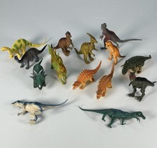 Vintage Dinosaur Toy Lot 1990  s Multi Color - Lot of 14 - Prehistoric Figures