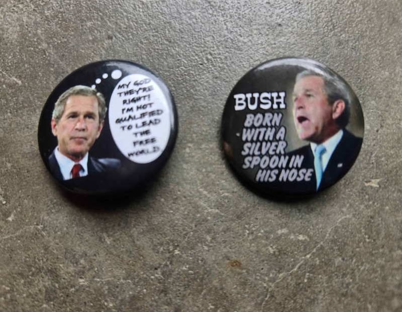 George W. Bush Political Campaign Pinback Buttons Lot of 2
