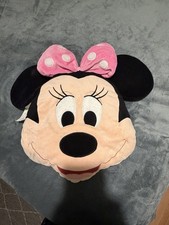 Disney 13"x13" Minnie Mouse Decorative Accent Pillow Pink Black Smiling Sleepy