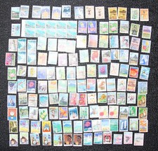 Used FURUSATO Imperforation Stamps, 50, 62 & 80 yens, over 130 diff. Stamps.
