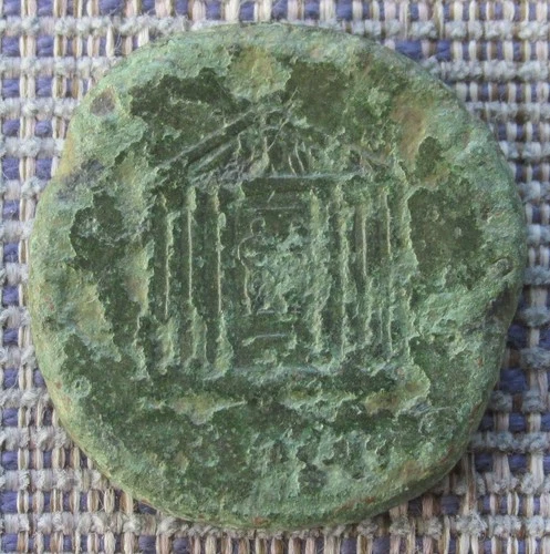 ANTONINUS PIUS Roman brass sestertius Temple reverse