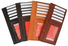 Genuine Leather Checkbook Cover Wallet ID Credit Card Holder