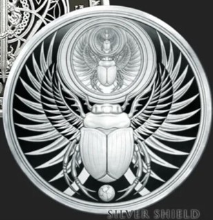 1 oz Silver Proof Eternity Alpha Scarab Beetle Egypt .999 Pure Silver COA BOX