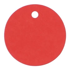 1.5" Red Gift Tags - Round Circle Paper Hang Tag - 1 1/2 Inch - 100 500 1000