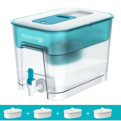 #ad 200 Gallon Long Life 20 Cup Water Filter Dispenser with 4 Filter Blue $55.99