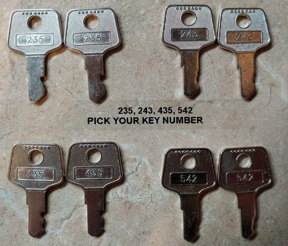 APG Pair of 235, 243, 435, 542 Keys for Vasario Minota Cash Drawers Register POS