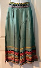 Vintage 1980s PLATNUM by Dorothy Schoelen Wide Leg Cropped Pants Side Slits BOHO