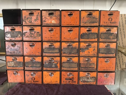 Vintage Dorman Products Ad A Bin 30 Drawer Industrial Auto Parts Organizer