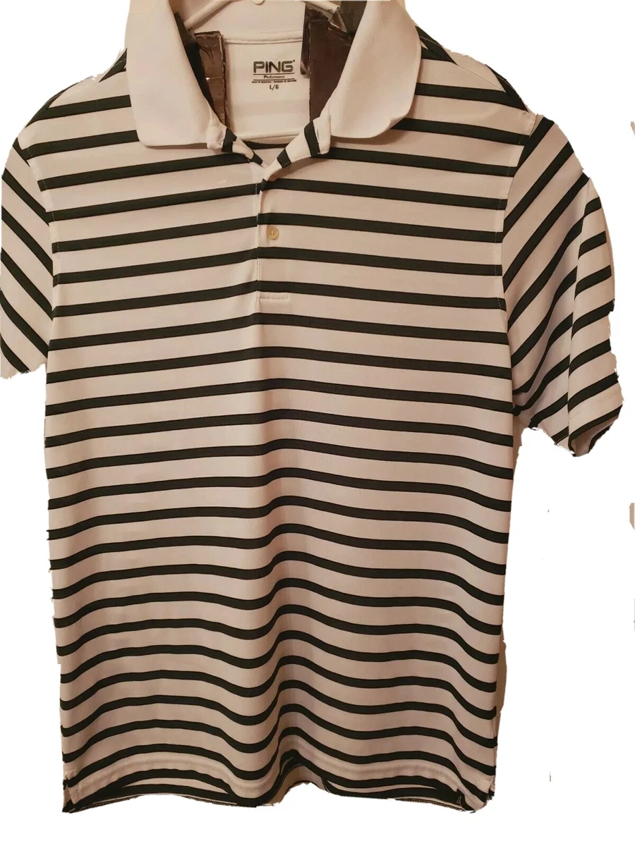 Ping Polo Golf Shirt Men s Large white green Striped eBay