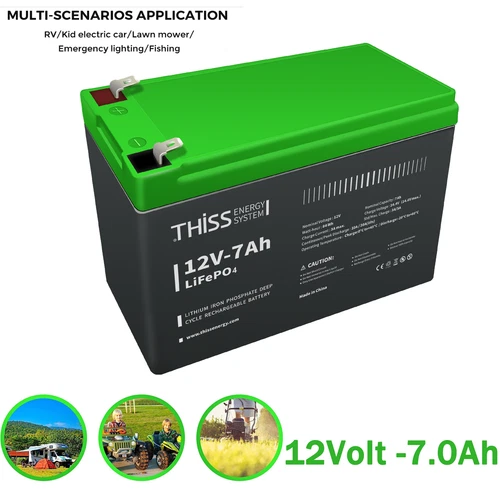 Solar Battery Off Grid RV THISS 12V 7000mAh Deep Cycle AGM Rechargeable Lithium