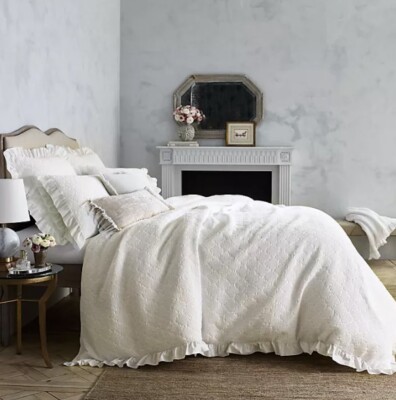 Wamsutta Vintage Blythe Jacquard Ogee Waffle Textured QUEEN