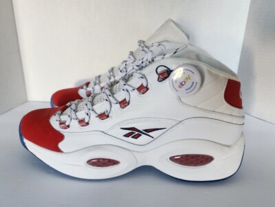 Reebok Question Mid Red Toe 2020 Release Men's Size 13 Allen Iverson  #FY1018