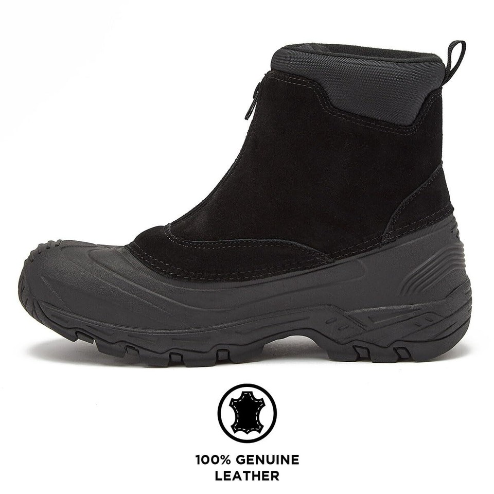 LONDON FOG Holborn Snow Boots for Men Suede Leather Waterproof, Lined