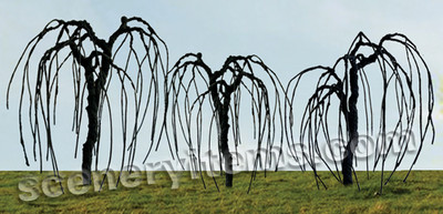  MP SCENERY 6 Willow Bare Trees 1.5'' Architectural Model Railroad Layout