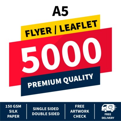 5000 A5 Flyer Broschüren bedruckt vollfarbig Flyer Broschüre Druck kostenloser Versand
