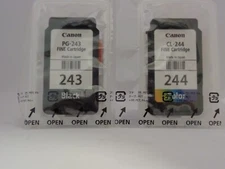 Lot of 2 Genuine Canon 243 Black 244 Color Ink Cartridges
