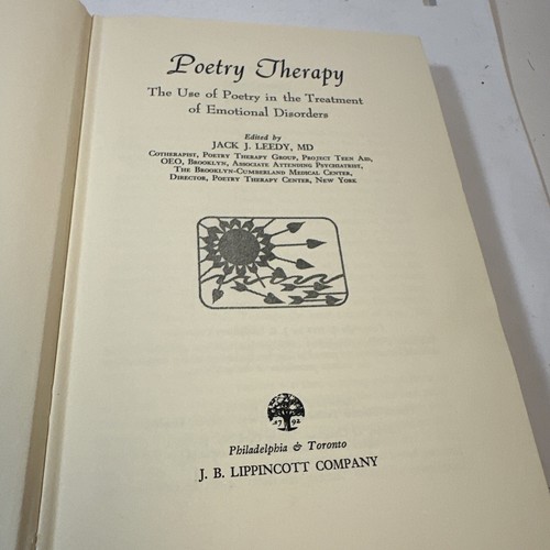 Poetry Therapy by Jack J. Leedy 1969 Hardcover – Vintage Psychotherapy Book - Picture 4 of 15