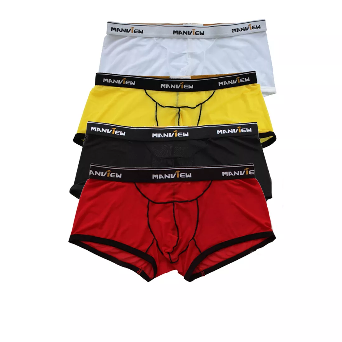 Calzoncillos boxer transparentes de malla suave para hombres bolsa abultada  ropa interior calzoncillos