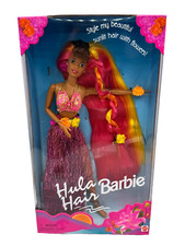 BK NIB BARBIE DOLL 1996 HULA HAIR BLACK AA 17048