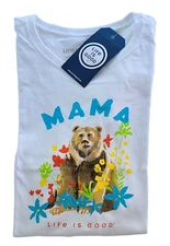 Life Is Good SS Shirt Crusher Tee MAMA BEAR FLOWERS Mom Mother Chest46 Womens XL