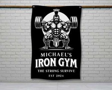 Custom Gorilla Gym Flag - Motivational Wall Art for Home Gym