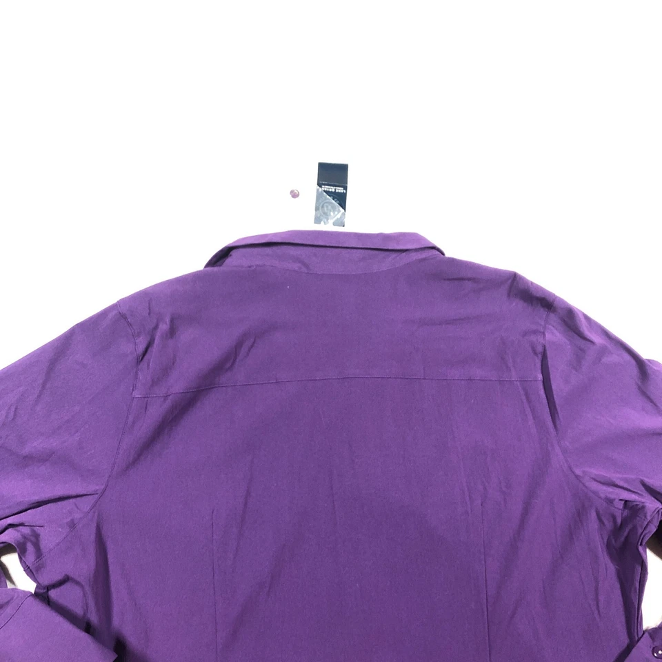 Blusa Venezia Jeans Mujer Talla 18/20 Púrpura Elastizada Abotonada Manga Larga Nueva con Etiquetas Foto 4 de 4