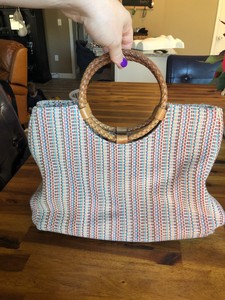 Fossil Mango de Cuero Trenzado Tejido Multi Color Bolso De Mano Bolso  Cartera | eBay