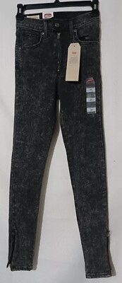 TAGS Levis Women Jr's Mile High Super Skinny Ankle Black Jeans Sz. 24 IRREGULAR