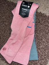 NWT Stance Mellowed 2 pk FreshTek performance snow mid cushion socks Sm 40